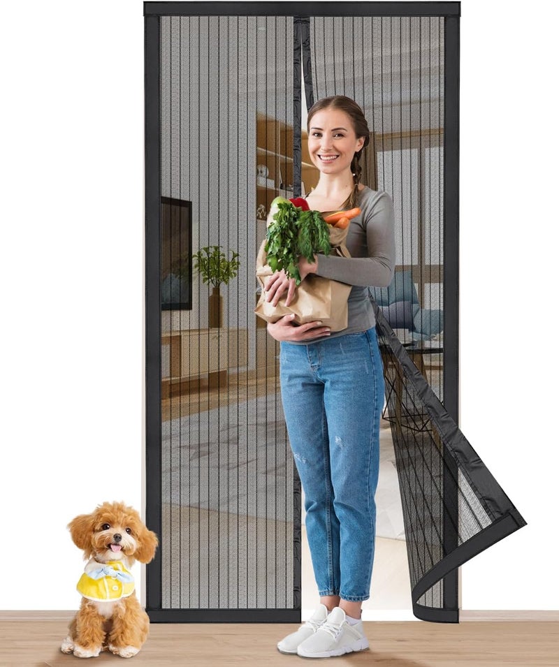 Smartor Magnetic Screen Door Magnetic Closure Fits 36"x82" Doors |Polyester - Retractable Screen Door Mesh| Self Sealing|Hands Free |Keeps Bugs Out|Pet and Kid Friendly-38 Inch x 83 Inch - Image 1
